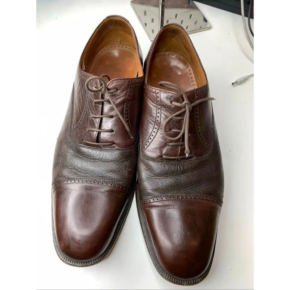Magnanni Cap Toe Brown Lace Up Oxford Medium Classic Leather